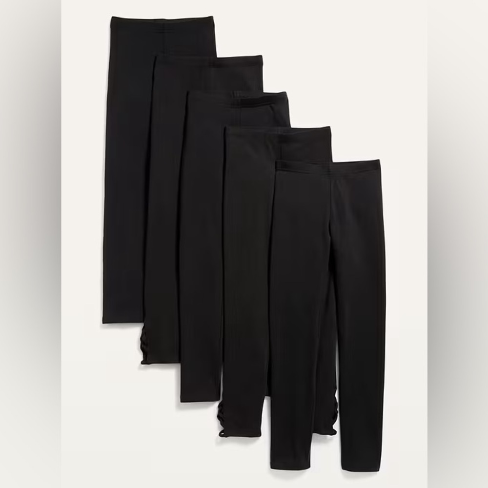 Old Navy Girl Full-Length Built in Tough Leggings 5 Pack